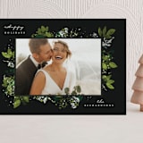 "Winter Leaves and Snow" - Holiday Cards in Midnight by Poppy Wink Design Studio - Front