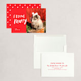 "Feline Merry" - Holiday Cards in Santa Suit by Chryssi Tsoupanarias - Assembled
