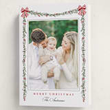 "Holly & Bows" - Holiday Cards in Candy Cane by Susan Moyal - Folded Card