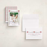 "Holly & Bows" - Holiday Cards in Candy Cane by Susan Moyal - Assembled