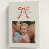 "Painted Bow" - Holiday Cards in Peppermint by Laura Hankins - Folded Card