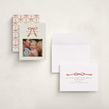 "Painted Bow" - Holiday Cards in Peppermint by Laura Hankins - Assembled