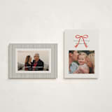 "Painted Bow" - Holiday Cards in Peppermint by Laura Hankins - Photo Orientation Options