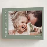 "Gilded Merry" - Holiday Cards in Sage by Angela Thompson - Folded Card