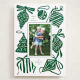 "Bauble & Bow" - Holiday Cards in Fir by Corinne Malesic - Front
