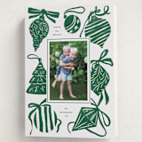 "Bauble & Bow" - Holiday Cards in Fir by Corinne Malesic - Folded Card