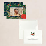 "Poinsettia and Pen" - Holiday Cards in Pine Needle by Annie Montgomery - Assembled