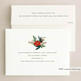 "Poinsettia and Pen" - Holiday Cards in Pine Needle by Annie Montgomery - FREE Recipient Addressing