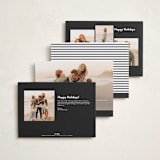 "Border" - Holiday Cards in Charcoal by JoAnn Jinks - Back of Card Options