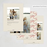 "Ribbon Stripe Holiday" - Holiday Cards in Eggnog by Chris Griffith - Back of Card Options
