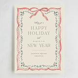 "Ribbon Stripe Holiday" - Holiday Cards in Eggnog by Chris Griffith - Full Design