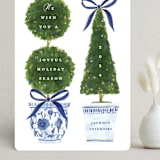 "Festive Topiaries" - Holiday Cards in Harbor by Susan Zinader - Front