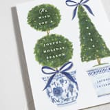 "Festive Topiaries" - Holiday Cards in Harbor by Susan Zinader - Detail