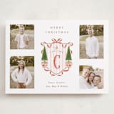 "Family Crest" - Holiday Cards in Currant by Susan Zinader - Front