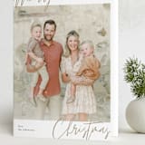 "Modern Script" - Holiday Cards in Taupe by Katy Shen - Folded Card