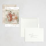 "Modern Script" - Holiday Cards in Taupe by Katy Shen - Assembled