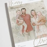 "Modern Script" - Holiday Cards in Taupe by Katy Shen - Detail