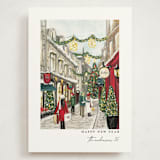 "City Sidewalks" - Holiday Cards in Crimson by Susan Moyal - Front