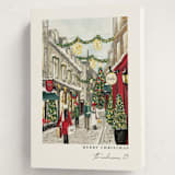 "City Sidewalks" - Holiday Cards in Crimson by Susan Moyal - Folded Card