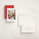 "City Sidewalks" - Holiday Cards in Crimson by Susan Moyal - Assembled