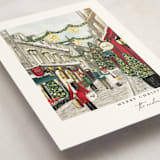 "City Sidewalks" - Holiday Cards in Crimson by Susan Moyal - Detail