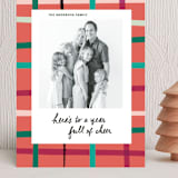 "Colorful Holiday Plaid" - Holiday Cards in Candy Apple by Ampersand Design Studio - Front