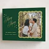 "Squiggle and Stars" - Holiday Cards in Forest by Lauren Jopling - Folded Card