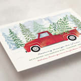 "Dashing Through the Snow" - Holiday Cards in Cranberry by Paper Sun Studio - Detail
