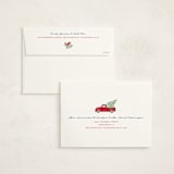 "Dashing Through the Snow" - Holiday Cards in Cranberry by Paper Sun Studio - FREE Recipient Addressing