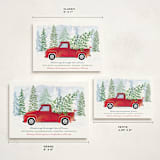 "Dashing Through the Snow" - Holiday Cards in Cranberry by Paper Sun Studio - Formats Available