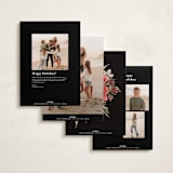 "Modern Merry Christmas" - Holiday Cards in Noir by Wildfield Paper Co - Back of Card Options