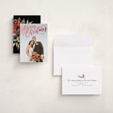 "Modern Merry Christmas" - Holiday Cards in Noir by Wildfield Paper Co - Assembled