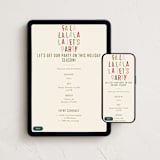 "La Party" - Online Holiday Party Invitations in Ivory by Baumbirdy - Mobile + desktop layout