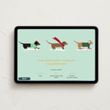 "Dachshund Through the Snows" - Online Holiday Party Invitations in Mint by Itsy Belle Studio - Desktop layout