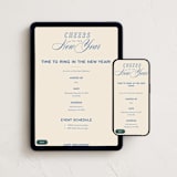 "Retro" - Online Holiday Party Invitations in Cobalt by Oscar and Emma - Karly Depew - Mobile + desktop layout