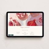 "Pomegranate Flatlay Study" - Online Holiday Party Invitations in Cream by Kinga Subject - Desktop layout