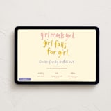 "Girl Meets Girl" - Online Holiday Party Invitations in Daisy by Inkblot Design - Desktop layout