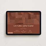 "Grateful Gather" - Online Holiday Party Invitations in Pumpkin Spice by Kelly Williams - Desktop layout