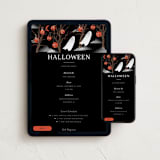 "Pumpkin Trees" - Online Holiday Party Invitations in Midnight by Baumbirdy - Mobile + desktop layout