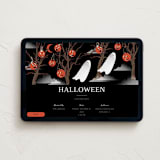 "Pumpkin Trees" - Online Holiday Party Invitations in Midnight by Baumbirdy - Desktop layout
