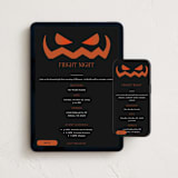 "Spooky Jack-o-lantern" - Online Holiday Party Invitations in Pumpkin by Angela Garrick - Mobile + desktop layout