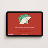 "Polar Express" - Online Holiday Party Invitations in Cherry by Inkblot Design - Desktop layout