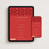 "Bramble" - Online Holiday Party Invitations in Holiday Red by Olivia Kanaley Inman - Mobile + desktop layout