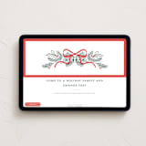 "Bough and Bow" - Online Holiday Party Invitations in Candy Cane by Itsy Belle Studio - Desktop layout