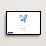 "Plaid bows" - Online Holiday Party Invitations in Frosted by Sarah Knight - Desktop layout