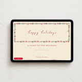 "Decked in Gratitude" - Online Holiday Party Invitations in Ivory by Sarah Rosenthal - Desktop layout