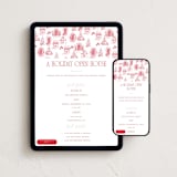 "holiday home toile" - Online Holiday Party Invitations in Peppermint by Rebecca Durflinger - Mobile + desktop layout