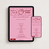 "Holiday Cheer" - Online Holiday Party Invitations in Raspberry by Jennifer Lew - Mobile + desktop layout