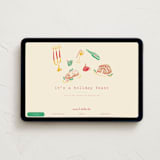 "Seasonal Joy" - Online Holiday Party Invitations in Champagne by Sarah Rosenthal - Desktop layout