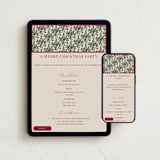 "Merry Floral Toile" - Online Holiday Party Invitations in Holly Berry by Jenna Holcomb - Mobile + desktop layout